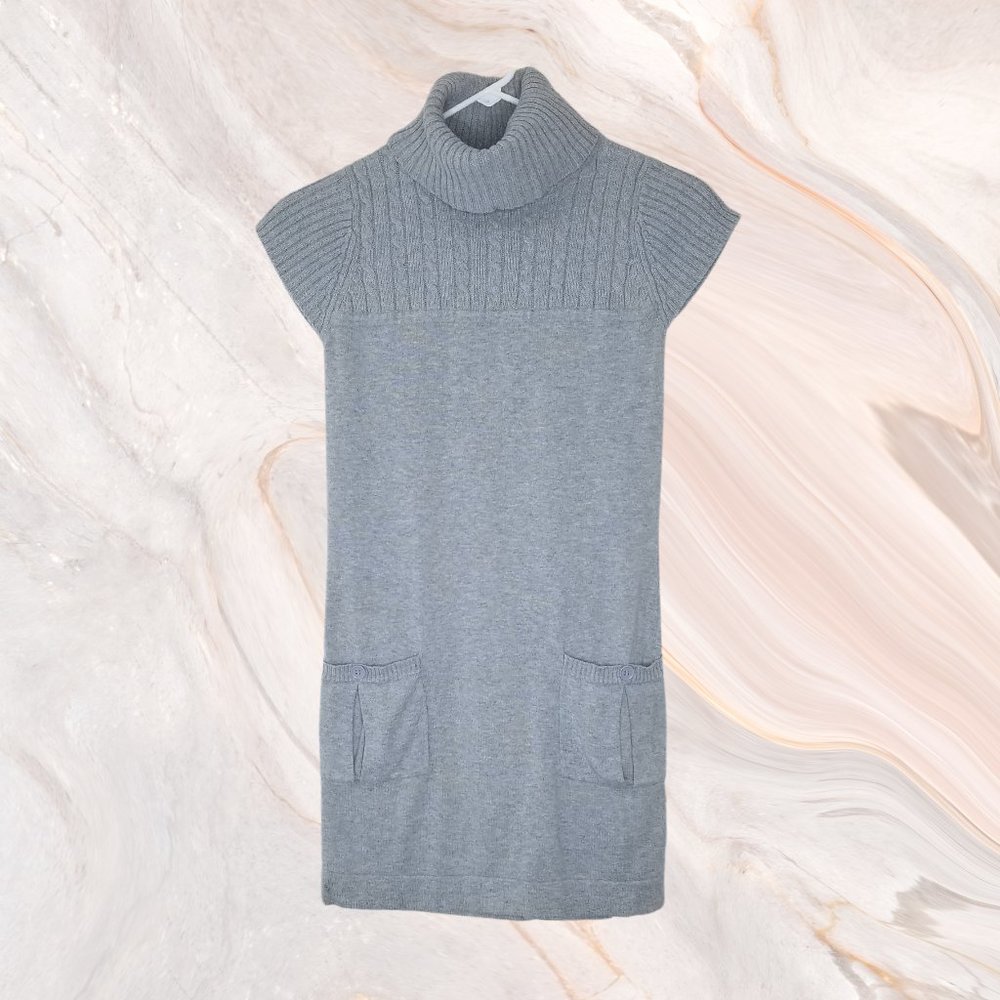 Pink Rose Petite brand Grey Sweater Tunic, Small Petite